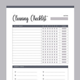 Printable house cleaning checklist - Grey
