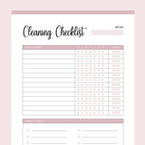 Printable house cleaning checklist - Pink