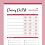 Printable house cleaning checklist - Red