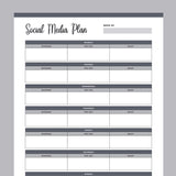 Printable social media planner - Grey