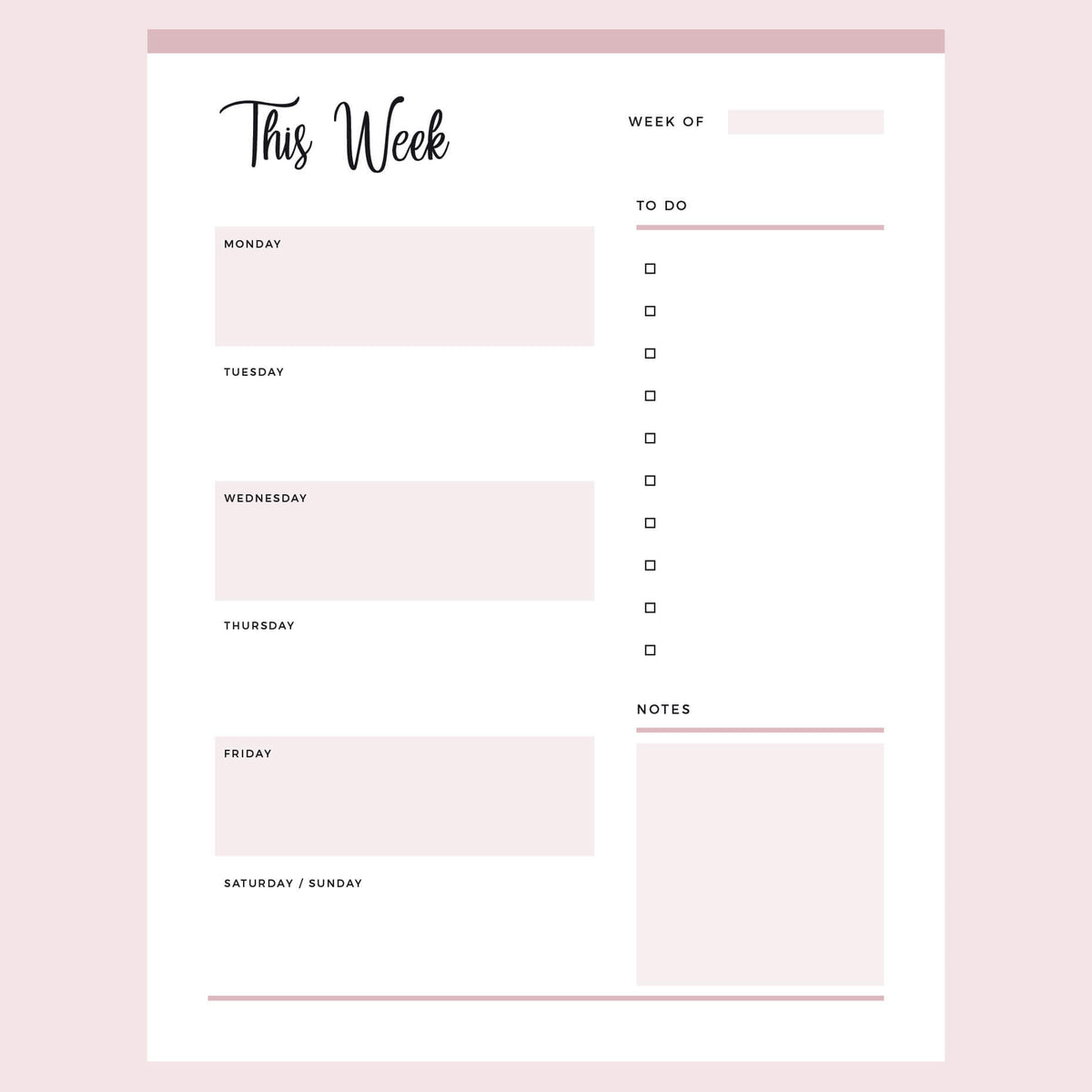 Printable Weekly Planner – Plan Print Land