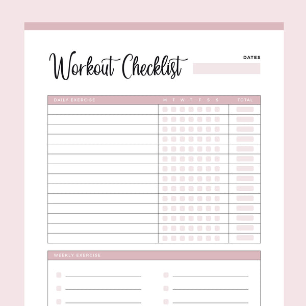 Printable Workout Checklist – Plan Print Land printable-workout-checklist-plan-print-land